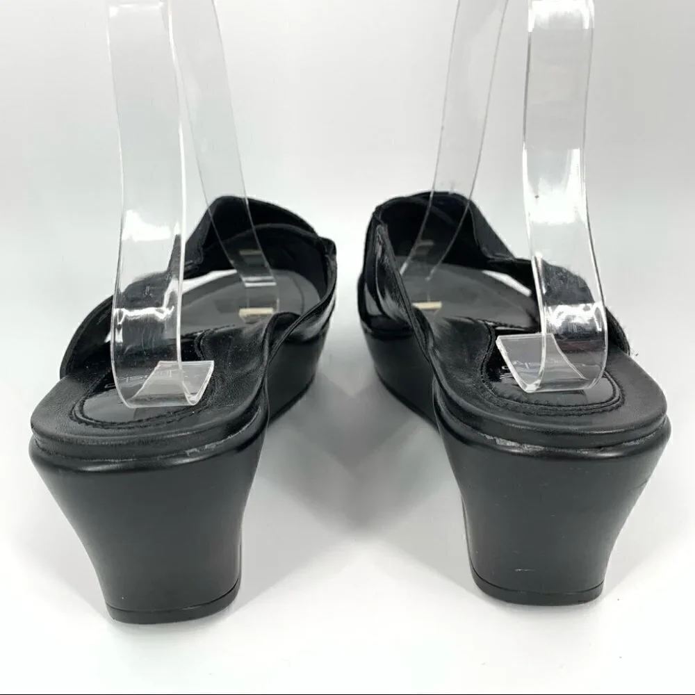 Dansko sandals size 42 11.5 - 12 black cross cross wedge platforms orthopedic